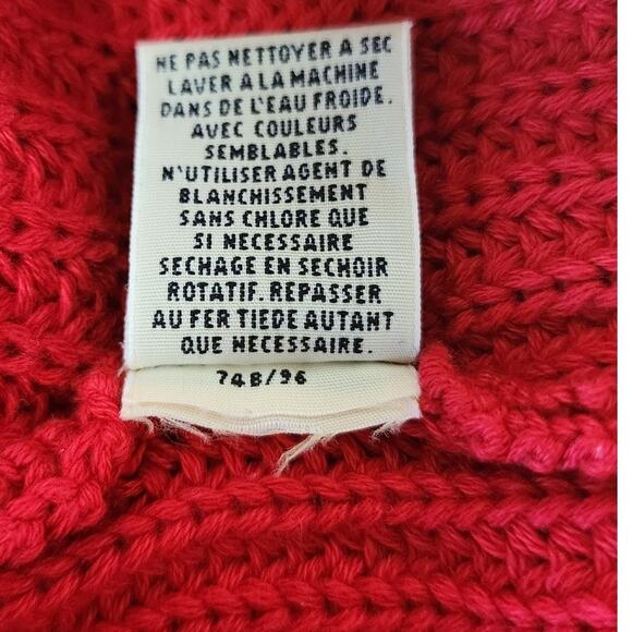 Eddie Bauer VTG Red Ribbed Knit Turtleneck Long SleeveSweater 100% Cotton W  XS - Picture 10 of 10